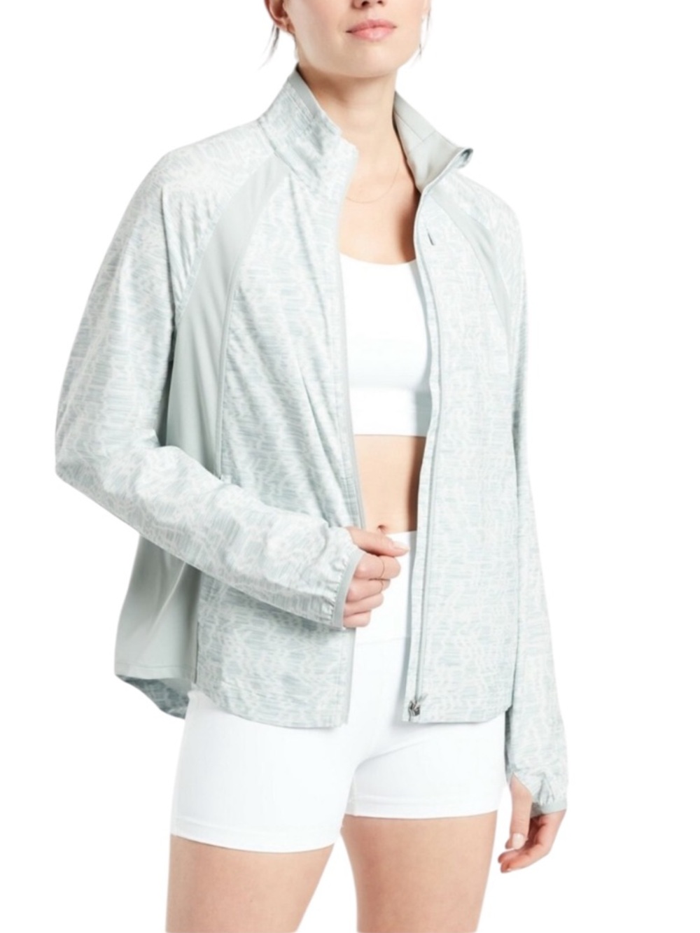 Athleta Womens Active Run With It Verve Horizon Full Zip Athletic Jacket Sz L